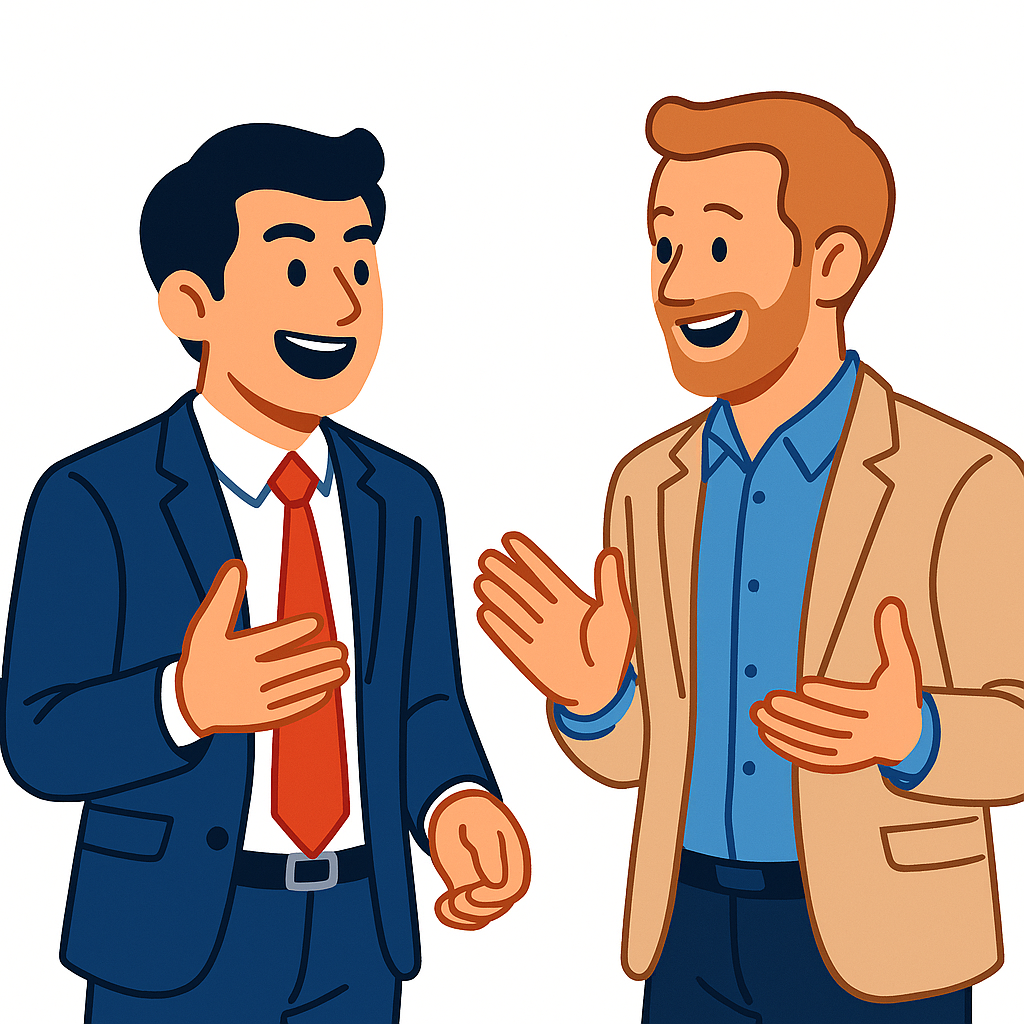 外国人講師とアウトプットのイラスト